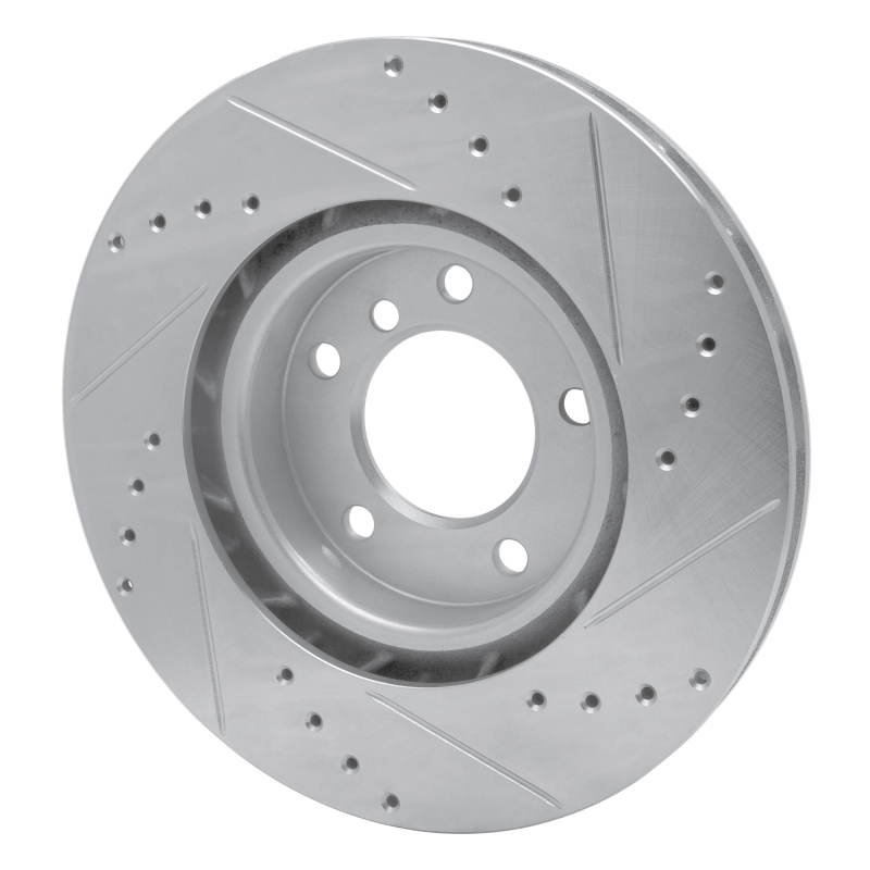 BMW Z3 Brake Rotor (1) - Right Front - R1 Concepts - Drilled & Slotted - Silver - `95-`02